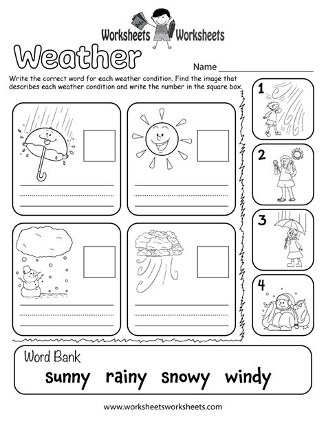 Free Printable Weather Worksheets For Kindergarten - Kathryn Otoole's ...