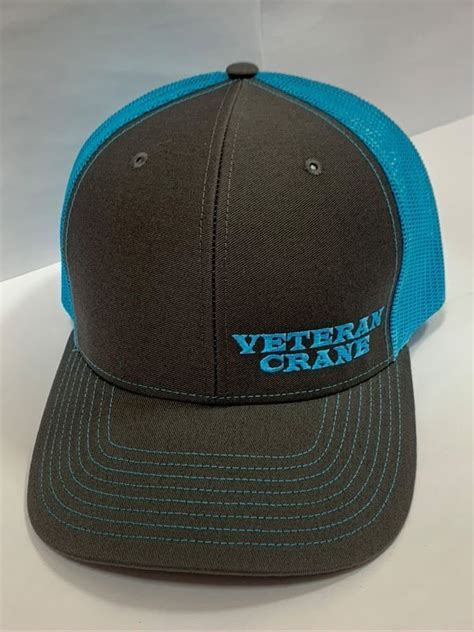 Charcoal-Neon Blue Original Logo Richardson 112 – Veteran Crane