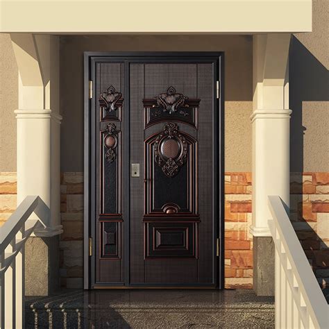 Aluminum Entrance Door Single High Security Door Modern House Main Gate ...