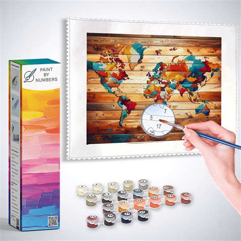 Paint by Numbers - Wooden world map – DIY Paint by Numbers