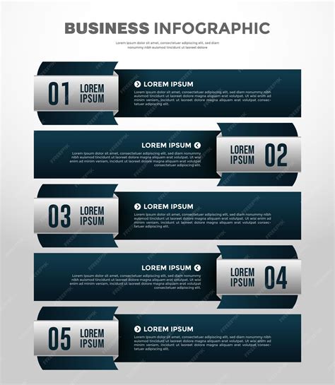 Premium Vector | Premium elegant 5 step infographic template