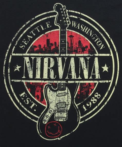 Nirvana Est. 1988 Guitar Stamp T-Shirt | Band posters, Nirvana band ...