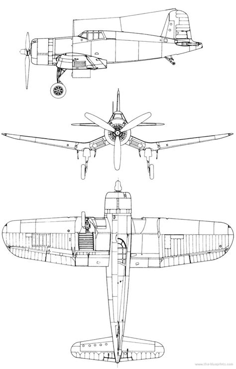 Blueprints, F4u corsair, Diagram