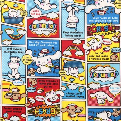 Cinnamoroll puppy dog comic manga Sanrio laminate fabric from Japan ...