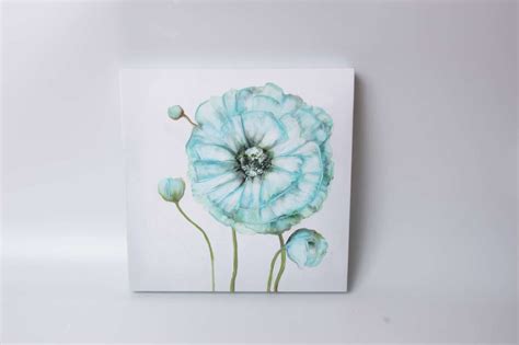 Teal Poppy Print 16x16" - Key Pieces Decor