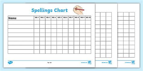 FREE! - Class Spelling Record Wall Charts General Term