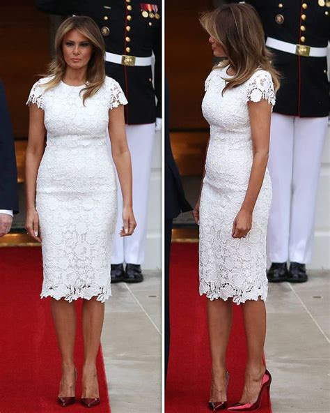 Melania Trump dazzles in tight lacy dress at White House dinner with ...