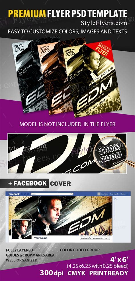 Edm PSD Flyer Template #13416 - Styleflyers