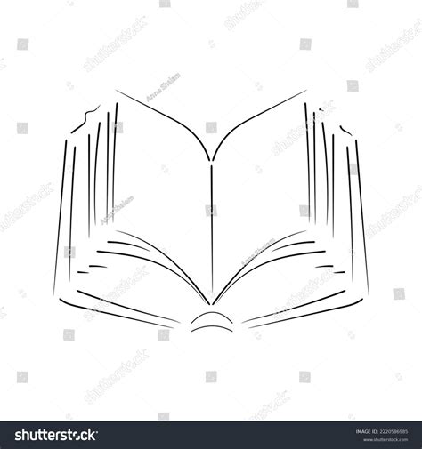 Hand Drawn Outline Open Book Stock Vector (Royalty Free) 2220586985 ...