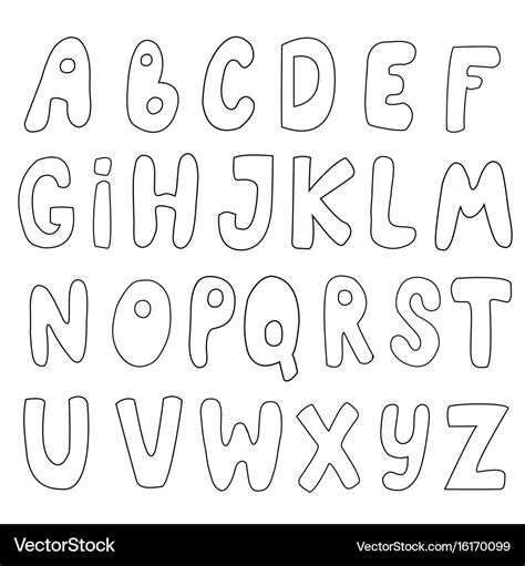 English outline alphabet Royalty Free Vector Image