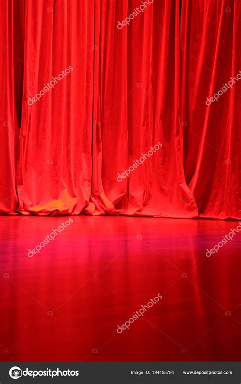 Red Velvet Stage Curtains — Stock Photo © surpasspro #194455794