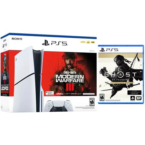 Sony PlayStation 5 Slim Disc Console Call of Duty Modern Warfare III and Ghost of Tsushima ...