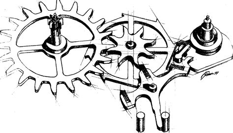 Clock Gears Drawing at GetDrawings | Free download