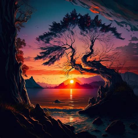 Nature: Beautiful Sunset Waves - QualityArt - Digital Art, Landscapes ...