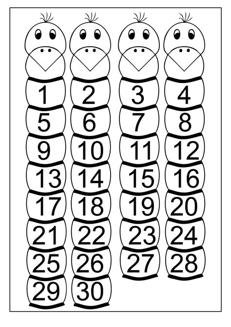 Printable Numbers 1 30 - Printable Word Searches