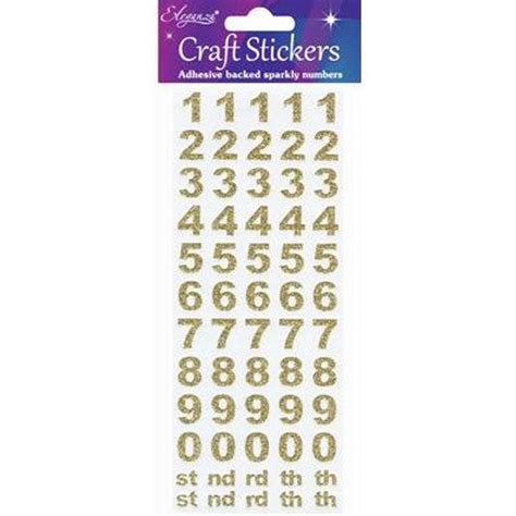 Gold Number Stickers - 1 Sheet