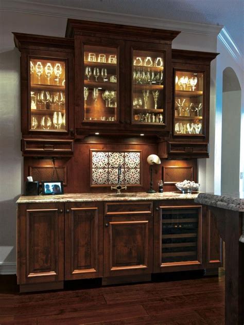 Kitchen Island Overhead Cabinet Bar With Glass - VanceRumble