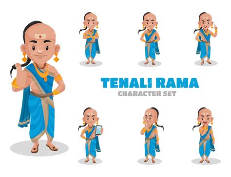 Premium Vector | Illustration of tenali rama character set