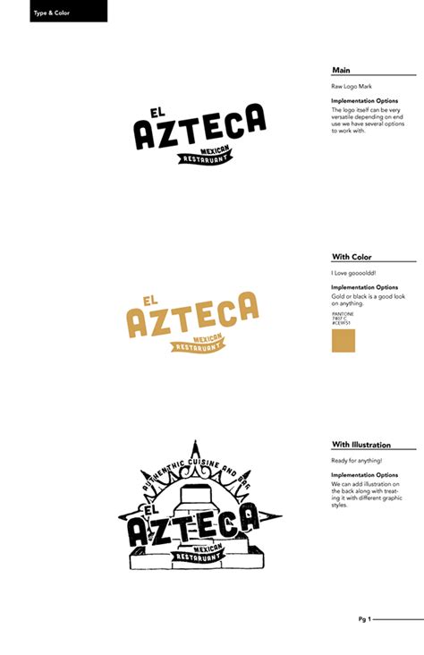 El Azteca Restaurant Logo on Behance