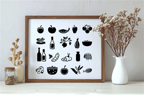 Food Set Black Silhouette Vector Art Graphic by mahmuda akter ...