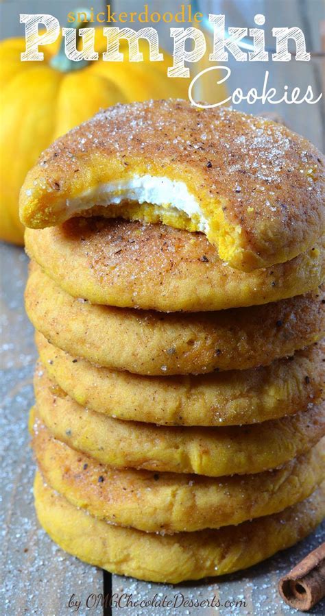 Snickerdoodle Pumpkin Cookies | Cream Cheese Filled Fall Cookie Recipe