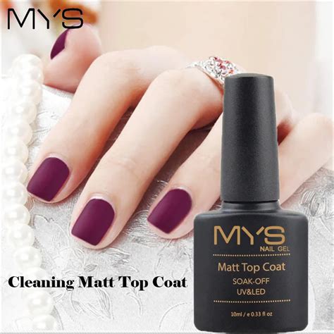 Aliexpress.com : Buy MYS 10ml Matt Matte Top Coat Nail Gel Polish Nail Art Tips Dull Finish Top ...