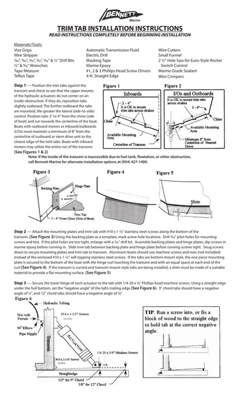 trim tab installation instructions