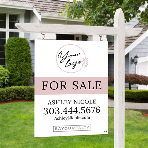 For Sale Sign 18x24 BLUSH, Canva Real Estate for Sale Sign Template, Realtor Yard Sign Template ...