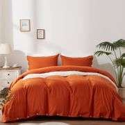 SunStyle Home 100% Washed Cotton Duvet Cover Set Breathable Soft Twin ...