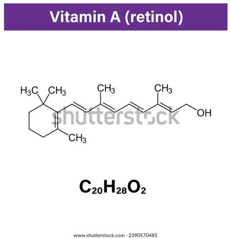 Vitamin Retinol Molecule Structural Formula Chemical Stock Vector ...