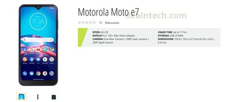 Motorola Moto E7 Specs and Render Leaked Online via Retailer Listing - Deal N Tech