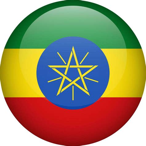 Ethiopia flag button. Round flag of Ethiopia. Vector flag, symbol ...