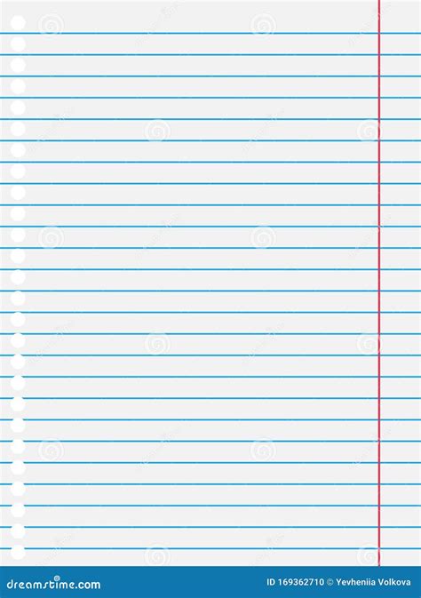 Blank White Sheet with Blue Lines. School Notebook Paper Sheet Stock ...