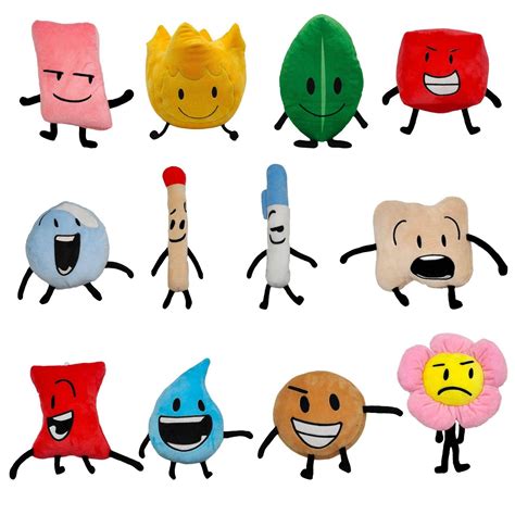 Buy Bfdi Plush Toy, Battle for Dream Island Plushies, Leafy/Firey/Bubble Stuffed Animal Doll ...