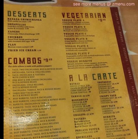 Menu at El Bronco North restaurant, Richmond