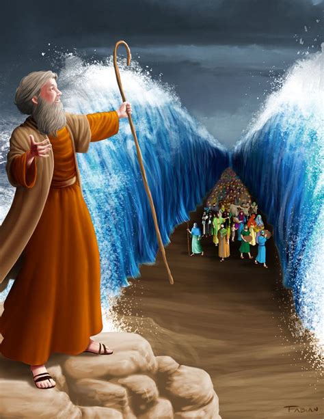 Moses and the sea by Designed-One.deviantart.com on @DeviantArt | Bible pictures, Trunk or treat ...