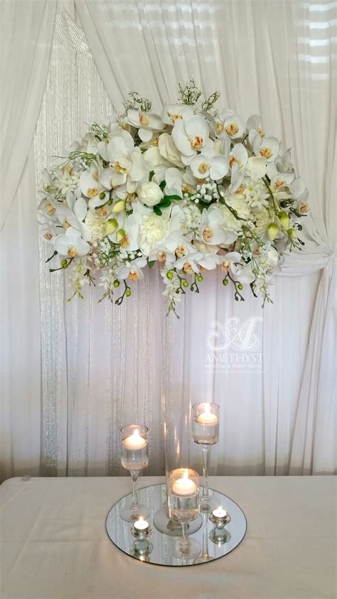 Tall White Orchid Centerpiece - more info >>