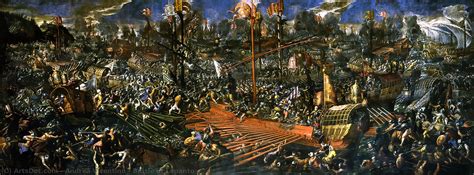 Oil Painting Replica Battle of Lepanto, 1603 by Andrea Vicentino (1542-1617, Italy) | ArtsDot.com