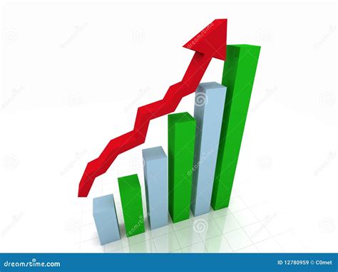 3D Bar Graph w/Arrow stock illustration. Illustration of chart - 12780959