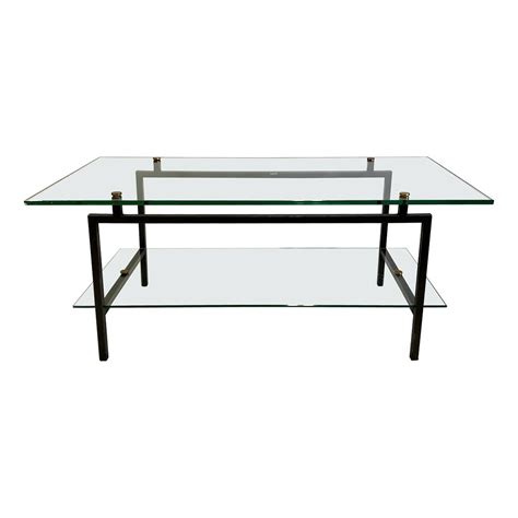 1950's French Pierre Guariche Metal and Glass Atomic Coffee Table at 1stDibs
