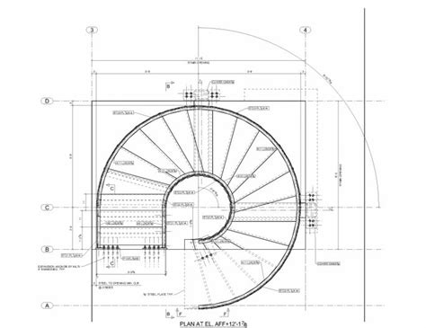 Spiral Staircase Plan Dimensions