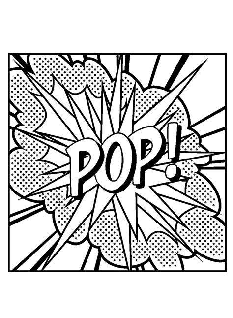 POP Coloring page, inspired by Roy Lichtenstein - Pop Art Coloring ...