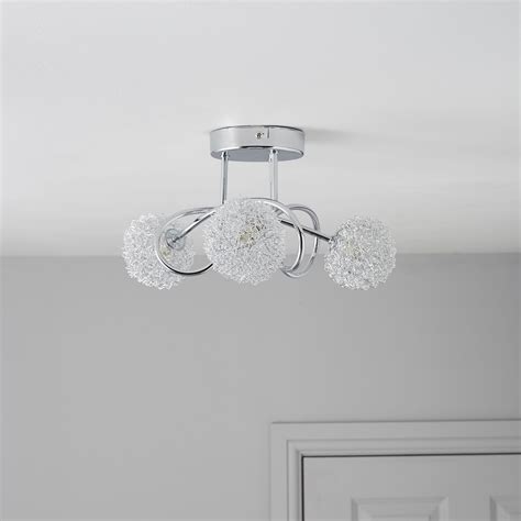 Pallas Chrome Effect 3 Lamp Ceiling Light | Departments | DIY at B&Q