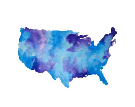 Watercolor USA Map Painting by Michelle Eshleman