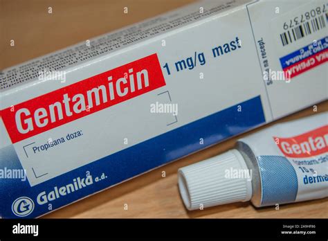 Gentamicin cream 1 mg/g for infections, Galenika, Serbia Stock Photo ...