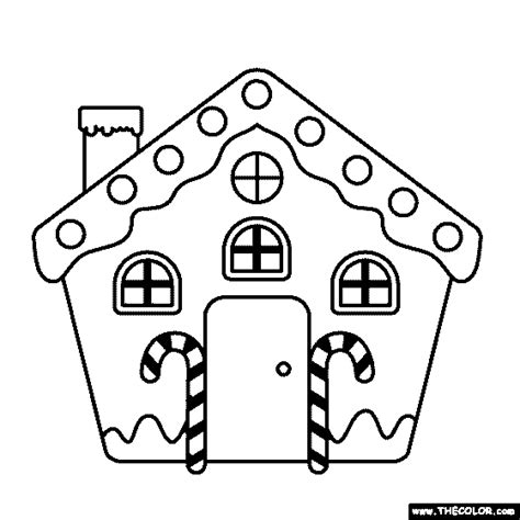 Gingerbread House Candy Coloring Page