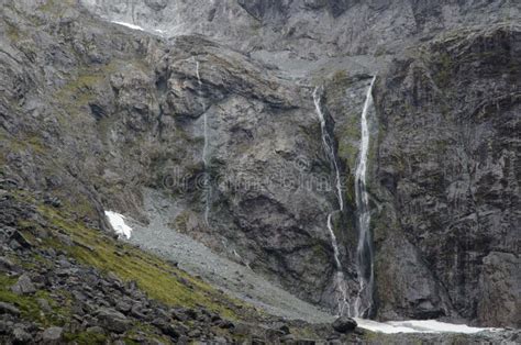 Waterfalls in Fiordland National Park. Stock Image - Image of colours ...