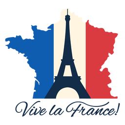 Vive La France Flaggenkarte PNG- Und SVG-Design Für T-Shirts