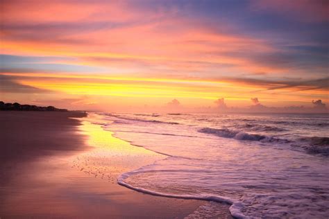 Sunrise On The Beach In The Summer Time At Ocean Isle Beach 4k Wallpaper,HD Nature Wallpapers,4k ...