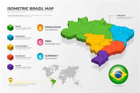 Free Vector | Isometric brazil map infographic